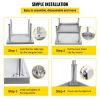 VEVOR Stainless Steel Equipment Grill Stand, 24 x 24 x 24 Inches Table with Adjustable Storage Undershelf