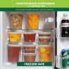 Deli Plastic Storage Reusable Containers with Lids 8oz, 16oz, 32oz (10 CT of each - Combo 30CT) Food Containers, Microwavable & Freezer Friendly