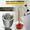 VEVOR Cheese Dispenser with Pump, 2.6Qt Capacity, 650W Hot Fudge Warmer, Stainless Steel