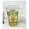 2.75 Quarts Water Pitcher with Lid, Palm Tree Design Unbreakable Plastic, with Spout BPA Free