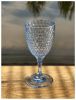 Diamond Cut Plastic Wine Glasses Set of 4 (12oz), BPA Free Acrylic Unbreakable