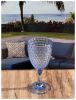 Diamond Cut Plastic Wine Glasses Set of 4 (12oz), BPA Free Acrylic Unbreakable