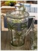 2.75 Quarts Water Pitcher with Lid, Palm Tree Design Unbreakable Plastic, with Spout BPA Free
