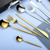 Gold Silverware Set 24Pcs Flatware Stainless Steel Tableware Fork Spoon Cutlery Gift