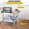 VEVOR Stainless Steel Equipment Grill Stand, 24 x 24 x 24 Inches Table with Adjustable Storage Undershelf