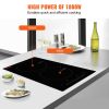 VEVOR Electric Cooktop, 2 Burners, 12'' Induction Stove Top, Built-in Magnetic 1800W, 9 Heating Level Multifunctional