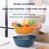 Small Kitchen Double Drain Basket Bowl Washing Storage Strainer Drainer Food Cleaning Tool