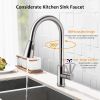 Kitchen Sink Faucet Single Handle Brushed Nickel Stainless Steel with Pulldown Head Sprayer