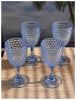 Diamond Cut Plastic Wine Glasses Set of 4 (12oz), BPA Free Acrylic Unbreakable