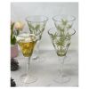 Palm Tree V Shaped Plastic Wine Glasses Set of 4 (14oz), BPA Free Acrylic Unbreakable