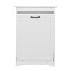 Trash Can Cabinet with Adjustable Door Tilted Angles;  Kitchen Garbage Bin Holder, White