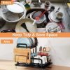 2-Tier Dish Drying Rack for Kitchen Counter Space Saving Rustproof with Drainboard Detachable Set