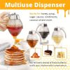 1pc Honey or Syrup Dispenser; No Drip; Jar With Storage Stand; 8oz Capacity