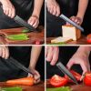 Kitchen Knife Set with Block Holder, Kitchen 9-Pieces Stainless steel with Silicone Cooking Utensils