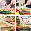 Kitchen Knife Set, 9PC Pink Handle with Acrylic Stand, Stainless Steel Non-stick Chef with Comfortable Handle for Slicing