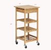 Oceanstar Bamboo Kitchen Trolley, 4 shelf roller cart