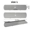 1pc Faucet Sink Splash Guard Mat, Silicone Sink Draining Pad Behind Faucet, Gray Black Silicone Drying Mat