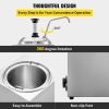 VEVOR Cheese Dispenser with Pump, 2.6Qt Capacity, 650W Hot Fudge Warmer, Stainless Steel