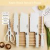 Kitchen Knife Set, 6-Pieces White Non-stick Stainless Steel with Block Ultra Sharp with Accessories