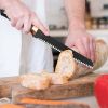 Knife Set for Kitchen, 6-Pieces Black Ultra Sharp Chef Knife Set with Ripple Blade, Cooking Knife Set with Acrylic Stand
