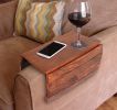 Willart Sheesham Wood (Rosewood) Table Mat for Drinks Snacks Foldable to fit over Armrest