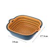 Small Kitchen Double Drain Basket Bowl Washing Storage Strainer Drainer Food Cleaning Tool