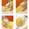 1pc Stainless Steel Corn Planer; Cob Peeler Kitchen Tool With Ergonomic Handle