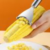 1pc Stainless Steel Corn Planer; Cob Peeler Kitchen Tool With Ergonomic Handle