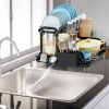 2-Tier Dish Drying Rack for Kitchen Counter Space Saving Rustproof with Drainboard Detachable Set