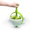 Spina | Easy-To-Use Salad Spinner | Non-Scratch, Nylon Spinning Colander with Collapsible Handle |  Green