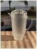 2.5 Quarts Plastic Pitcher with Lid, Diamond Cut Unbreakable with Spout BPA Free