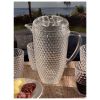 2.5 Quarts Plastic Pitcher with Lid, Diamond Cut Unbreakable with Spout BPA Free