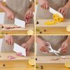 Kitchen Knife Set, 6-Pieces White Non-stick Stainless Steel with Block Ultra Sharp with Accessories