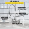 VEVOR Commercial Faucet Pre-Rinse with Sprayer, 8" Adjustable Center Mount Kitchen Faucet with 12" Swivel Spout