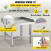 VEVOR Stainless Steel Equipment Grill Stand, 24 x 24 x 24 Inches Table with Adjustable Storage Undershelf
