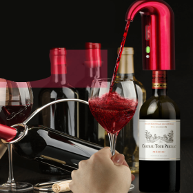Wine On Tap Wine Oxygenator For Smoother Taste (Color: Red)