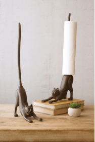Cast Iron Paper Towel Holder (Color: Cat)