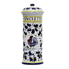 ORVIETO ROOSTER Canisters (Color: Blue, Size: 5 DIAM. X 13 HIGH (Dimensions measured in Inches))