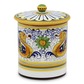 RAFFAELLESCO Canisters (Size: 6.5 DIAM. X 9 HIGH (With Lid) (Dimensions measured in Inches))