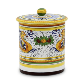 RAFFAELLESCO Canisters (Size: 5.5 DIAM. X 6.5 HIGH (With Lid) (Dimensions measured in Inches))