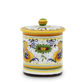 RAFFAELLESCO Canisters (Size: 4.5 DIAM. X 5.5 HIGH (With Lid) (Dimensions measured in Inches))