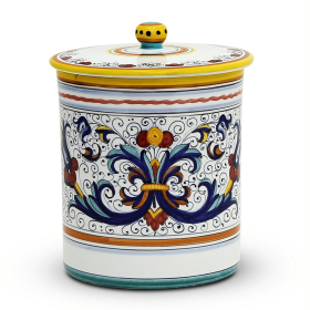 RICCO DERUTA Canisters (Size: 6.5 DIAM. X 9 HIGH (With Lid) (Dimensions measured in Inches))