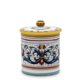 RICCO DERUTA Canisters (Size: 4.5 DIAM. X 5.5 HIGH (With Lid) (Dimensions measured in Inches))