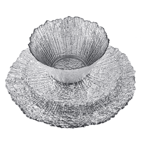 CORAL Gilded Glass Dinnerware Set (Color: Silver)