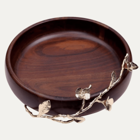 Acacia Wood  Round Bowl (Size: small)