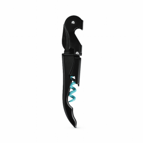 Truetap: Double-Hinged Corkscrew (Color: Matte Black With Blue W)