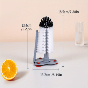 1pc Cup Scrubber Glass Cleaner Bottles Brush Sink Kitchen Accessories 2 In 1 Suction Cup Cleaning Brush Gadgets (Color: Upgrade style cup brush)