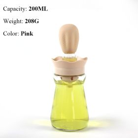 BBQ Tool Oil Bottle With Silicone Brush Oil Spray Baking Oil Dispenser Cookware Baking Kitchen Accessories (Color: style b pink)