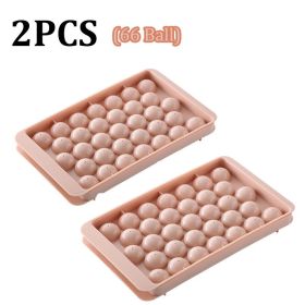 66/33 Ice Ball Mold Hockey Frozen Mini Ball Maker Mold Round Ice Cube Mold with Lid Ice Tray (Color: 2PCS 66Ball)