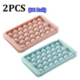 66/33 Ice Ball Mold Hockey Frozen Mini Ball Maker Mold Round Ice Cube Mold with Lid Ice Tray (Color: 2PCS 66Ball2)